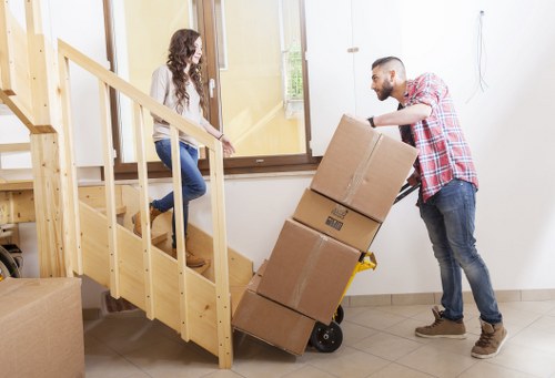 Local movers coordinating access for a Barbican office relocation